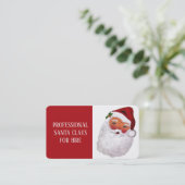 Carte De Visite Santa Claus Xmas Red Hire Sleigh Professionnel (Debout devant)