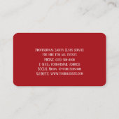 Carte De Visite Santa Claus Xmas Red Hire Sleigh Professionnel (Dos)