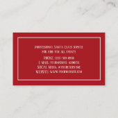 Carte De Visite Santa Claus Xmas Red Hire Sleigh Professionnel (Dos)