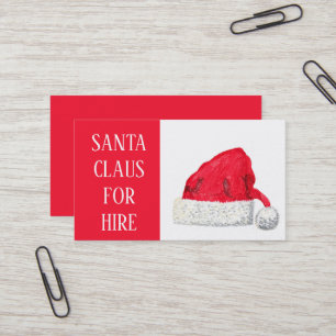 Carte De Visite Santa Claus Xmas Red Hire Sleigh Professionnel