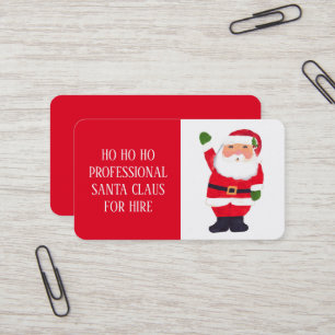 Carte De Visite Santa Claus Xmas Red Hire Sleigh Professionnel