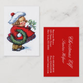 Carte De Visite Santa Elf avec la guirlande (Devant / Derrière)
