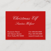 Carte De Visite Santa Elf avec la guirlande (Dos)