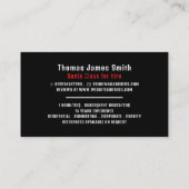 Carte De Visite Santa Hat, Santa Claus Entertainer (Dos)