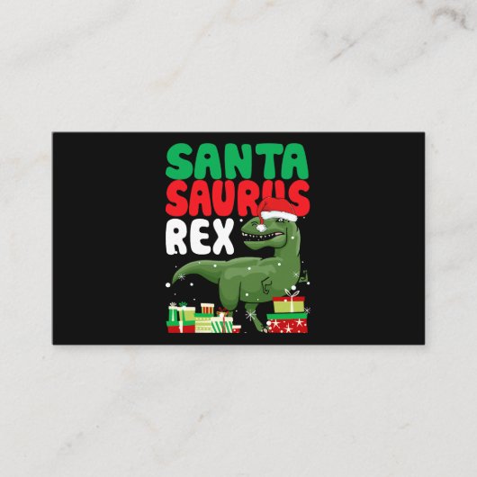 Carte De Visite Santasaurus Rex Funny Noël TRex Dinosaur Sant (Devant)