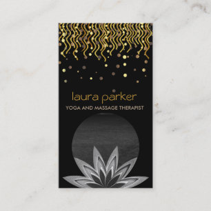 Carte De Visite Santé curative de Lotus d'or de fleur de yoga noi
