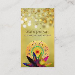Carte De Visite Santé curative de yoga de logo de fleur de Lotus