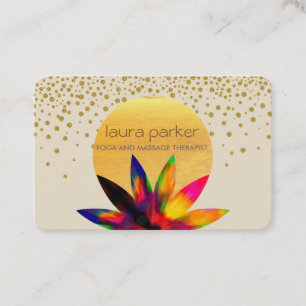 Carte De Visite Santé curative de yoga de logo de fleur de Lotus