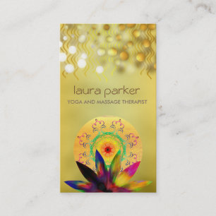 Carte De Visite Santé curative de yoga de logo de fleur de Lotus