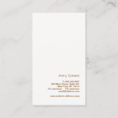 Carte De Visite Santé et bien-être des Plantes d'or simple (Dos)