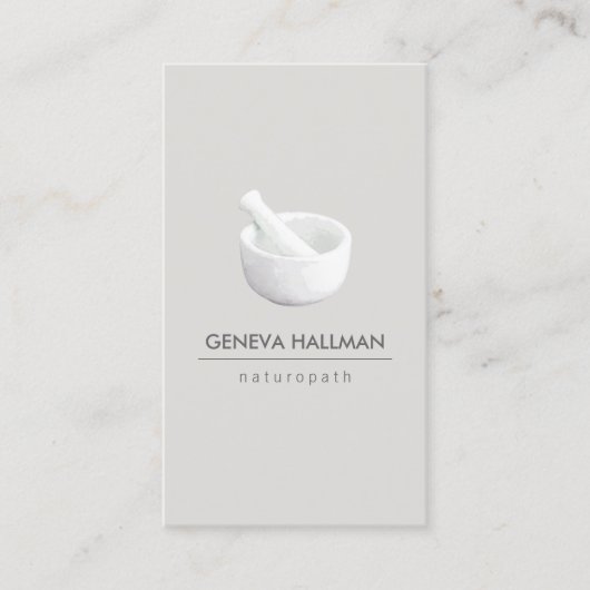 Carte De Visite Santé naturelle, mortier et pilon (Devant)