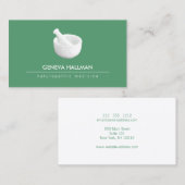 Carte De Visite Santé naturelle, mortier sain et pilon vert (Devant / Derrière)