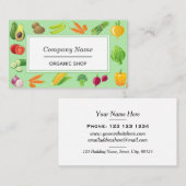 Carte De Visite Santé organique de vert d'illustrations de légumes (Devant / Derrière)