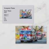 Carte De Visite Sapeurs-pompiers - ligne des pompes à incendie (Devant / Derrière)