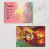 Carte De Visite SAPHO, MUSIQUE ET POÉSIE, rouge vif jaune vert (Devant / Derrière)