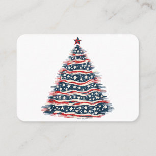 Carte De Visite Sapin de Noël avec drapeau américain patriotique