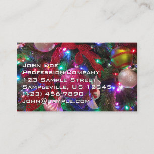 Carte De Visite Sapin de Noël multicolore Fêtes de fin d'année