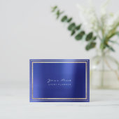 Carte De Visite Sapphire de cobalt métallique minime encadré d'or  (Debout devant)
