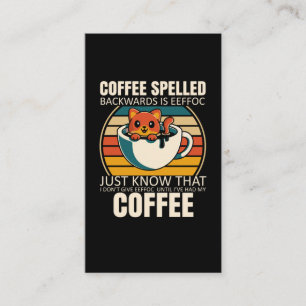 Carte De Visite Sarcastic Cat Café Lover Barista Caffeine