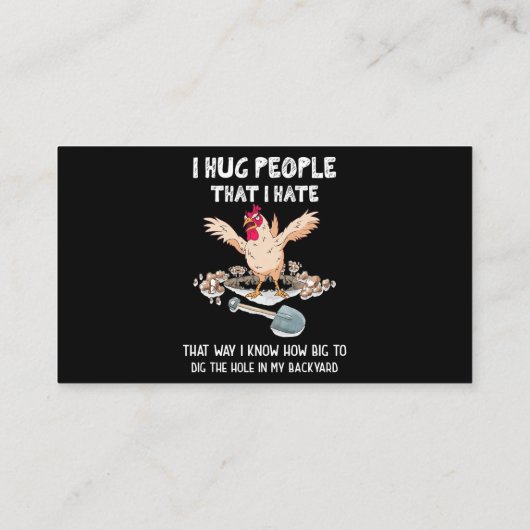 Carte De Visite Sarcastique Introvert Poulets Fous Je Passe Les Ge (Dos)