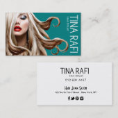 Carte De Visite Sarcelle d'hiver de la blonde | de coiffeur de (Devant / Derrière)