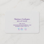 Carte De Visite Sarcelle d'hiver de marbre liquide de pourpre de (Dos)