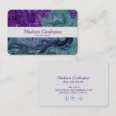 Carte De Visite Sarcelle d'hiver de marbre liquide de pourpre de (Devant / Derrière)