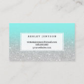 Carte De Visite Sarcelle d'hiver de parties scintillantes d'argent (Dos)