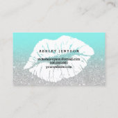 Carte De Visite Sarcelle d'hiver de parties scintillantes d'argent (Dos)