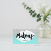 Carte De Visite Sarcelle d'hiver de parties scintillantes d'argent (Debout devant)