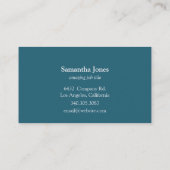 Carte De Visite sarcelle d'hiver moderne de mandala de nénuphar (Dos)