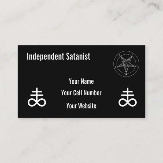 Carte De Visite Sataniste indépendant (Devant)