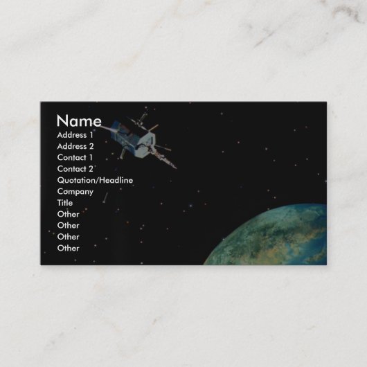Carte De Visite Satellite au-dessus de la terre (Devant)