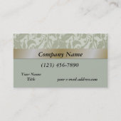 Carte De Visite Satin doré vert de menthe moderne (Devant)