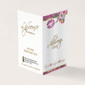 Carte De Visite Satin floral assez rose d'instructions de lèvre de (Extérieur)