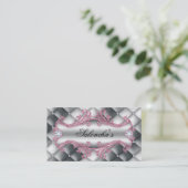 Carte De Visite Satin tufté élégant de maquilleur de bijoux de (Debout devant)