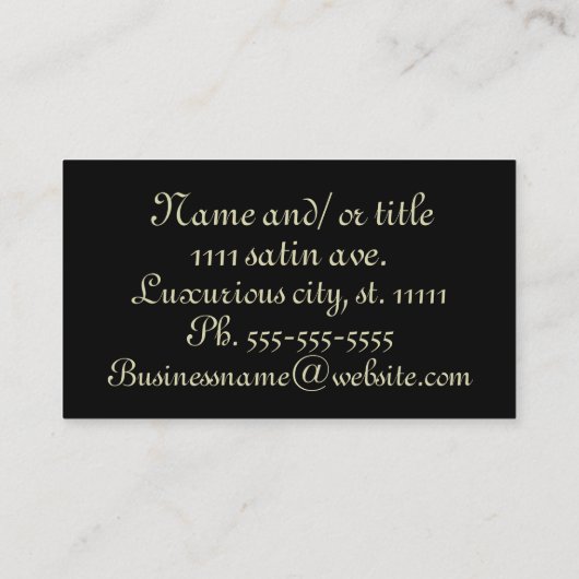 Carte de visite satiné noir (Dos)