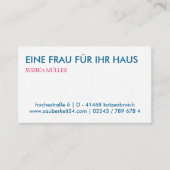 Carte De Visite Sauber Visitenkarte (Devant)