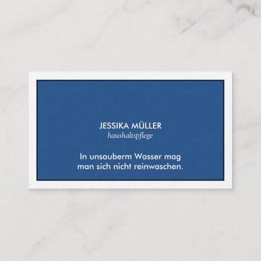 Carte De Visite Sauber Visitenkarte (Dos)