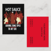 Carte De Visite Sauce chaude Ketchup Fire Red Chili Pepper Food (Devant / Derrière)