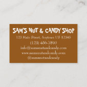 Carte De Visite Sauce noix Cashew Almond arachide noix de cou Bout (Dos)