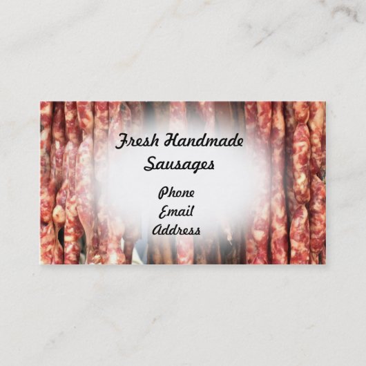 Carte De Visite Saucisses faites main fraîches (Devant)