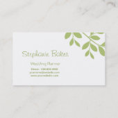Carte De Visite Sauge de wedding planner de branche d'arbre de (Dos)