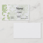 Carte De Visite sauge vert gras grand damé modèle (Devant / Derrière)