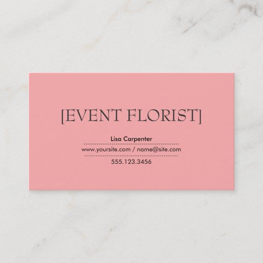 Carte De Visite Saumon clair rose Arrière - plan (Devant)