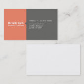 Carte De Visite Saumon rose et gris (Devant / Derrière)
