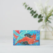 Carte De Visite Saut du Fox avec des lièvres (Debout devant)