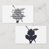 Carte De Visite Saut Ninja silhouette - Choisir la couleur arrière (Devant / Derrière)