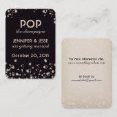 Carte De Visite Sautez la Champagne - sauvez l'étiquette de date (Devant / Derrière)