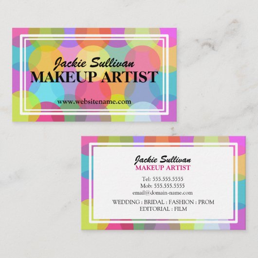 Carte De Visite Sauvage au sujet du maquilleur de couleur (Devant / Derrière)